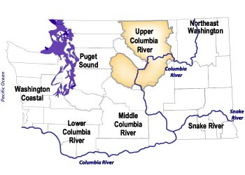 Upper Columbia River Salmon Recovery Region Map