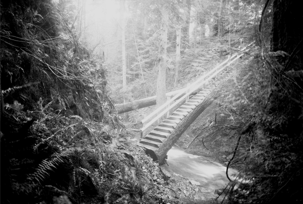 Bridge at Cascade Falls, Moran State Park, 1934, State Parks and Recreation Commission, Photographs of Park Development, 1933-1938, Washington State Archives, Digital Archives