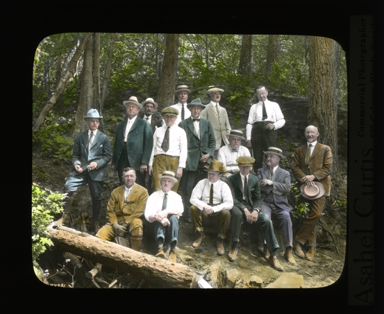 Spokane businessmen on the Mount Spokane Road, Photograph, Conservation Department, Planning and Development Division, Lantern Slide Shows, 1908-1939, Washington State Archives, Digital Archives.