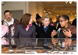 U.S. Sen. Maria Cantwell, left, and I were a couple of the 3,000+ people on hand for the opening. Above is a photo of us being given a tour by Barbara Earl Thomas, right, curator of the Northwest African American Museum. By, Flyright Productions.