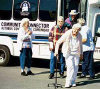 Senior citizens on public transportation